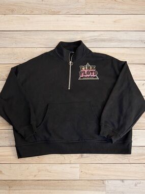 Pink Floyd Black Half-Zip Pullover Sweatshirt